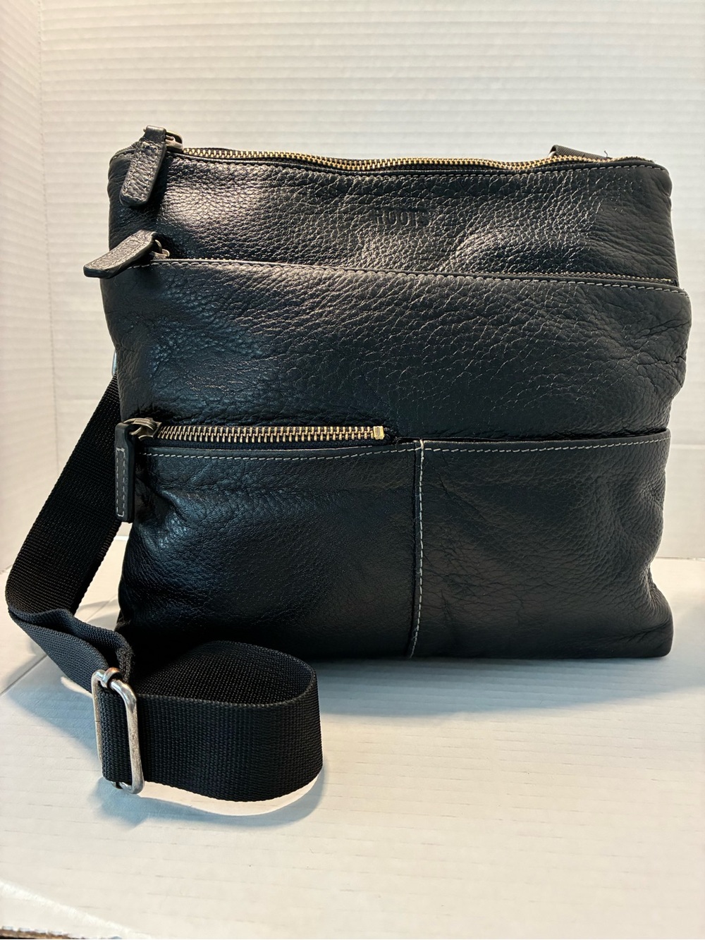 Roots - Black Leather Crossbody Satchel